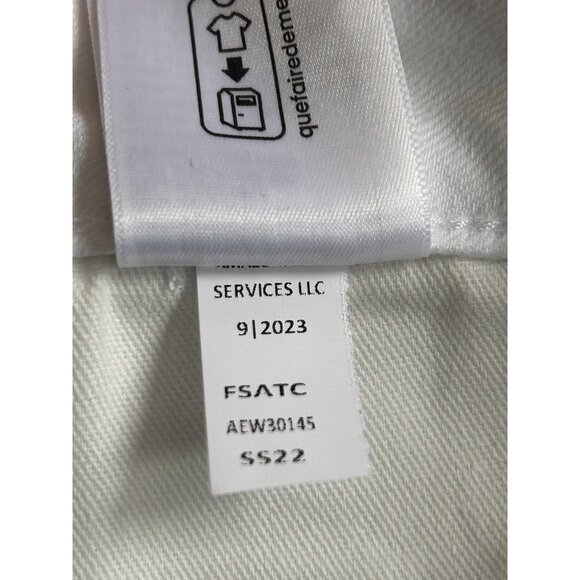 Amazon Essentials Classic 5-Pocket Denim Skirt White Stretch Above Knee Size 16 - Picture 7 of 10